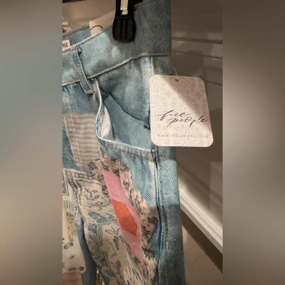 Free People Blue Patchwork soft Jeans🦋✨🦋 - Picture 7 of 16